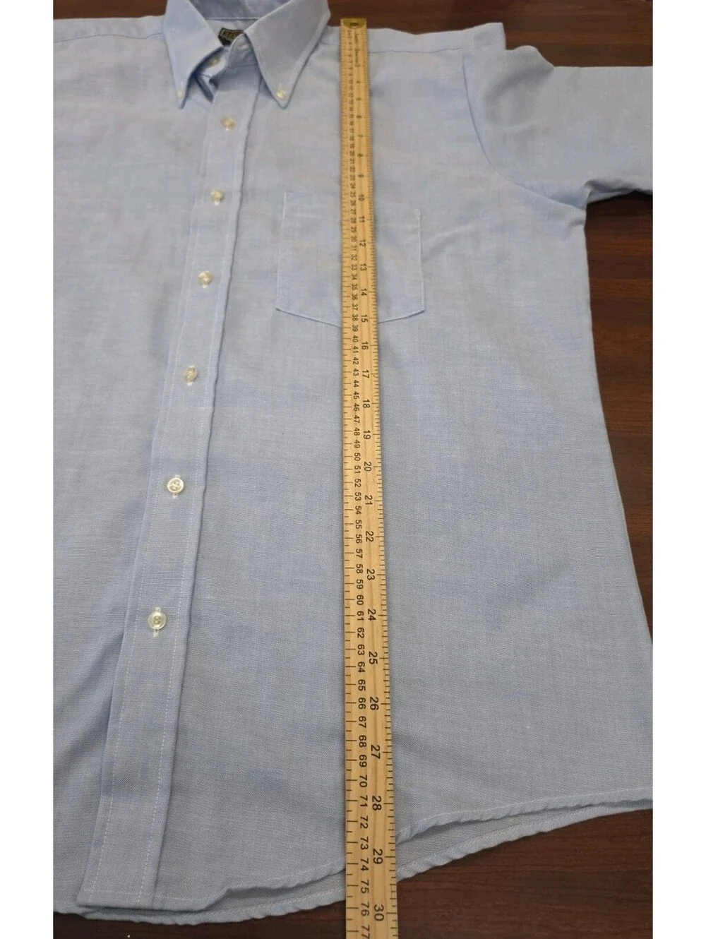 Vintage Ultimo Men Light Blue Short Sleeve Button Down Shirt Retro USA Made XL